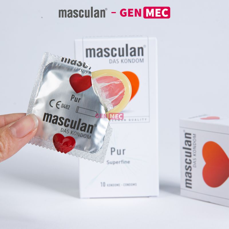 BAO CAO SU CAO CẤP BCS (CONDOM) MASCULAN PUR SIÊU MỎNG, HÀNG NHẬP KHẨU ĐỨC CHÍNH HÃNG (HỘP 10 CÁI)