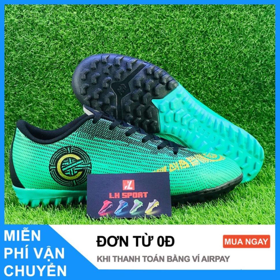 XẢ KHO Giày Đá Bóng Sân Cỏ Nhân Tạo Giày Đá Banh Sân Cỏ Nhân Tạo Mer Vapor CR7 - Xanh Lá - Tặng Kèm Tất , %