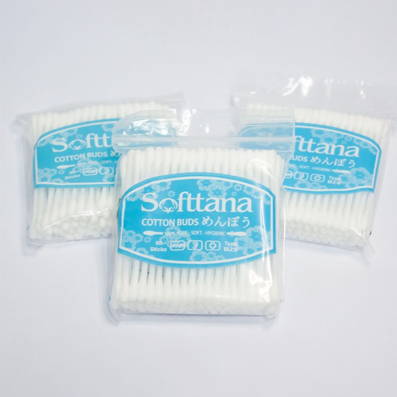 Tăm bông ngoáy tai trẻ em người lớn Softtana bông cotton cao cấp