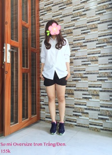 Sơ mi Oversize trơn (2 màu :trắng và đen)