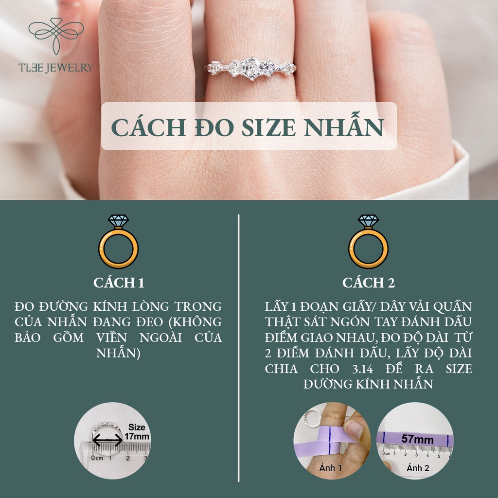 Nhẫn bạc nữ TLEE Snow Princess Fre nạm đá lấp lánh NCJ A0156