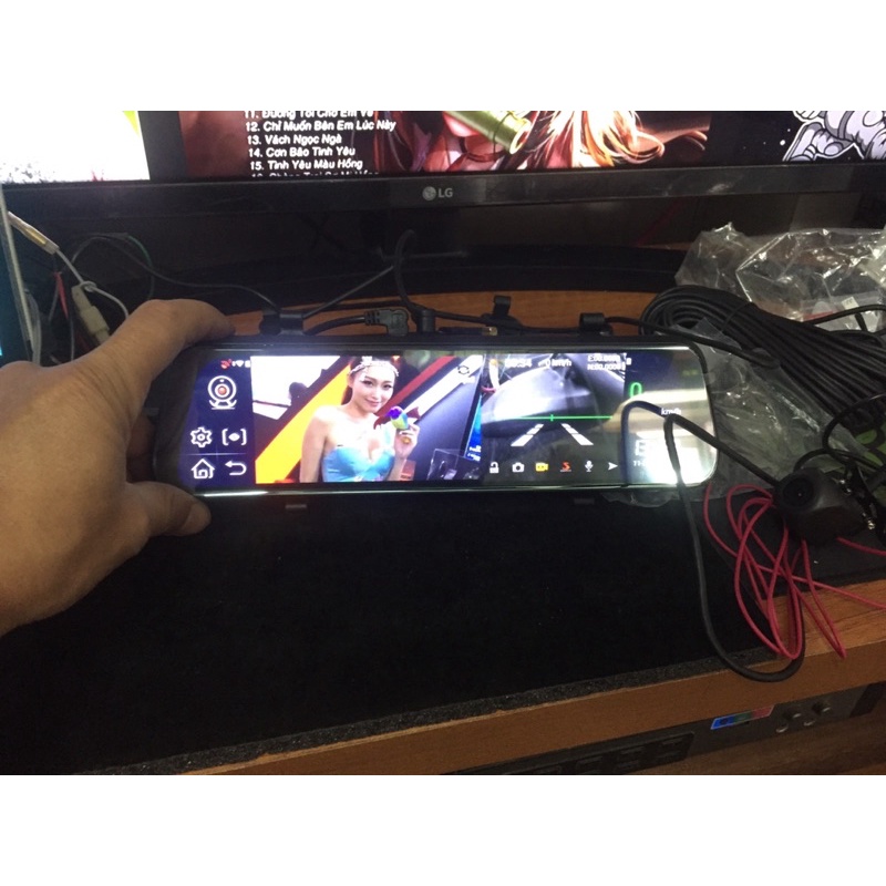 Camera hành trình trước sau Android 10” sim 4g 12 - 24v