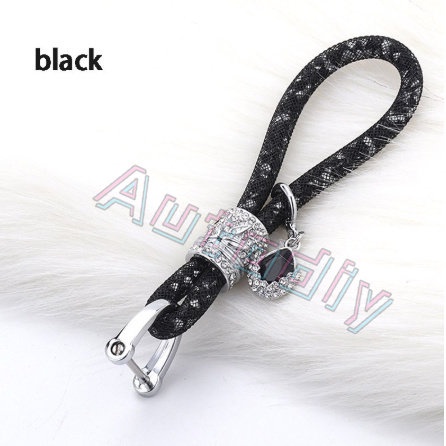 Móc Khóa Da PU Đính Pha Lê Lấp Lánh Nhiều Màu Sắc Dành Cho Cặp Đôi