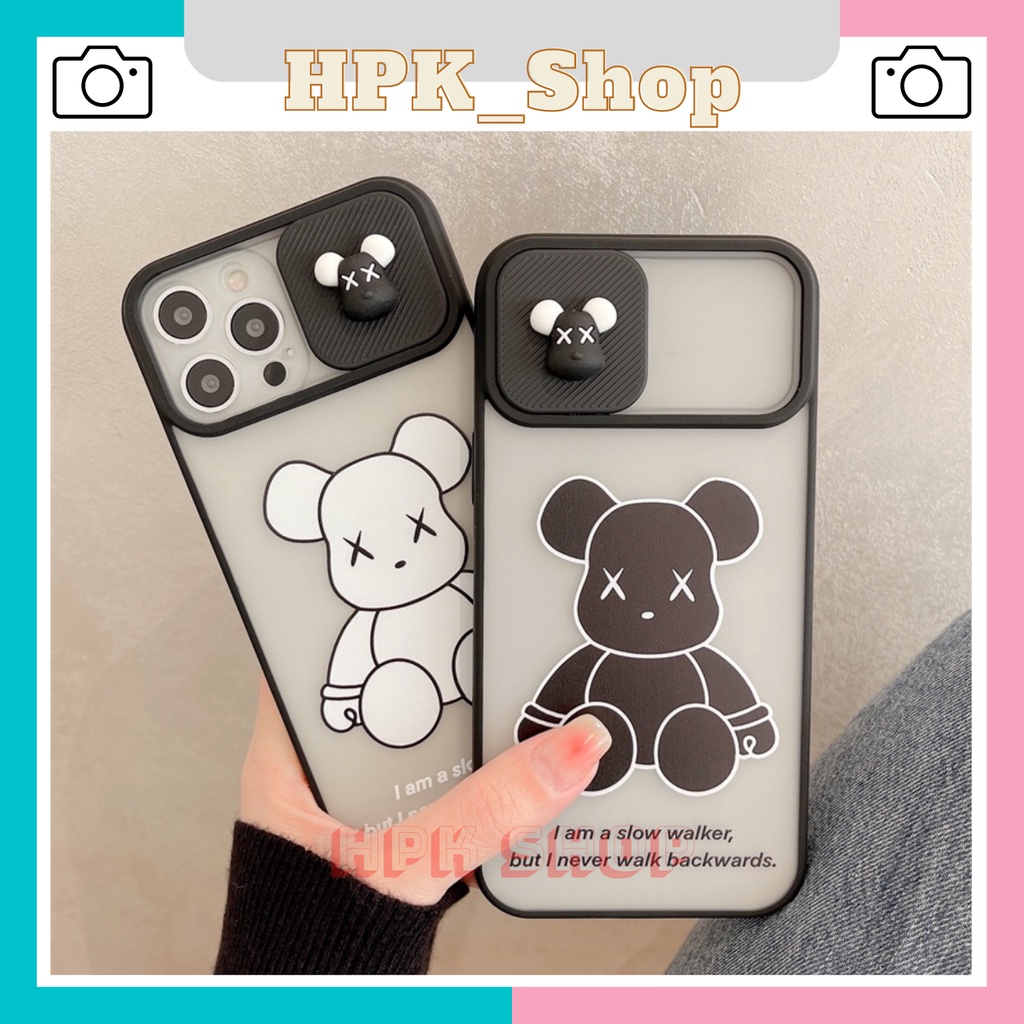 Ốp Lưng iPhone Trượt Camera Hình Gấu 6/6plus/6s/6splus/7/7plus/8/8plus/x/xr/xs/11/12/13/pro/max/plus/promax