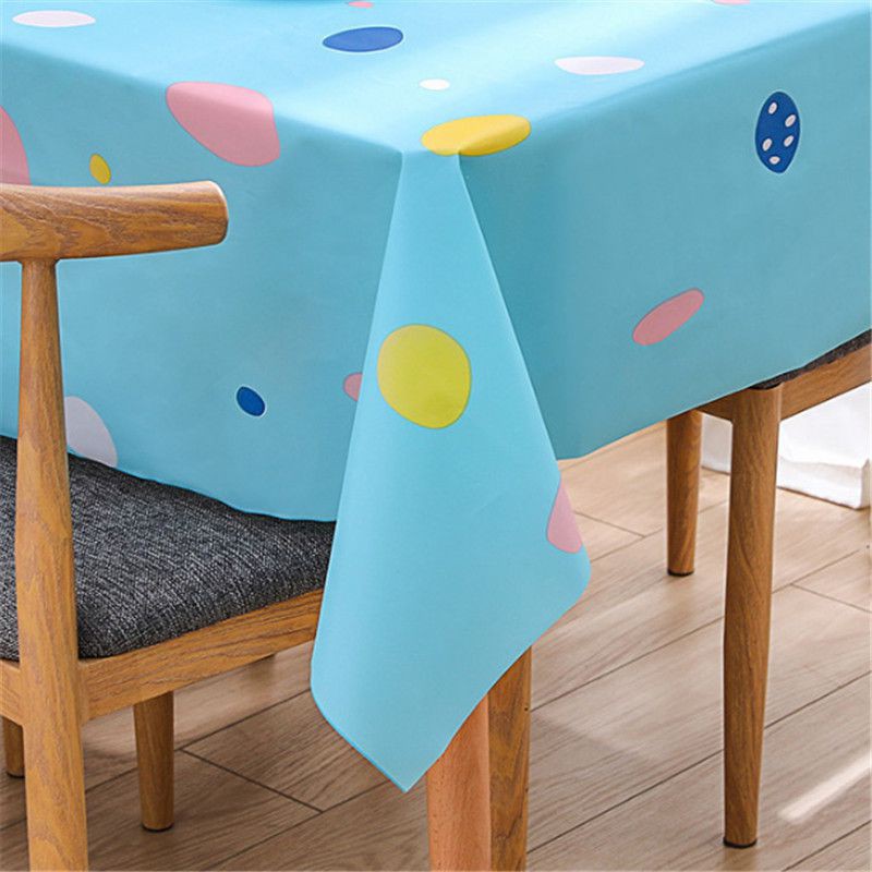 Khăn trải bàn bằng nhựa chống thấm nước chống dầu họa tiết hoạt hình đơn giản trang trí nhà