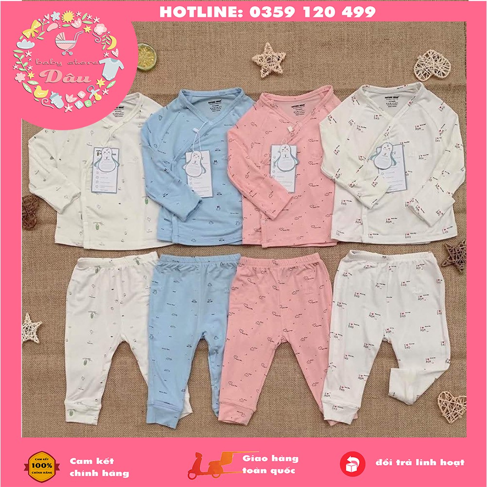 Xả hàng lẻ size set sơ sinh dài tay Natural wear cao cấp - vải sợi tre siêu mượt