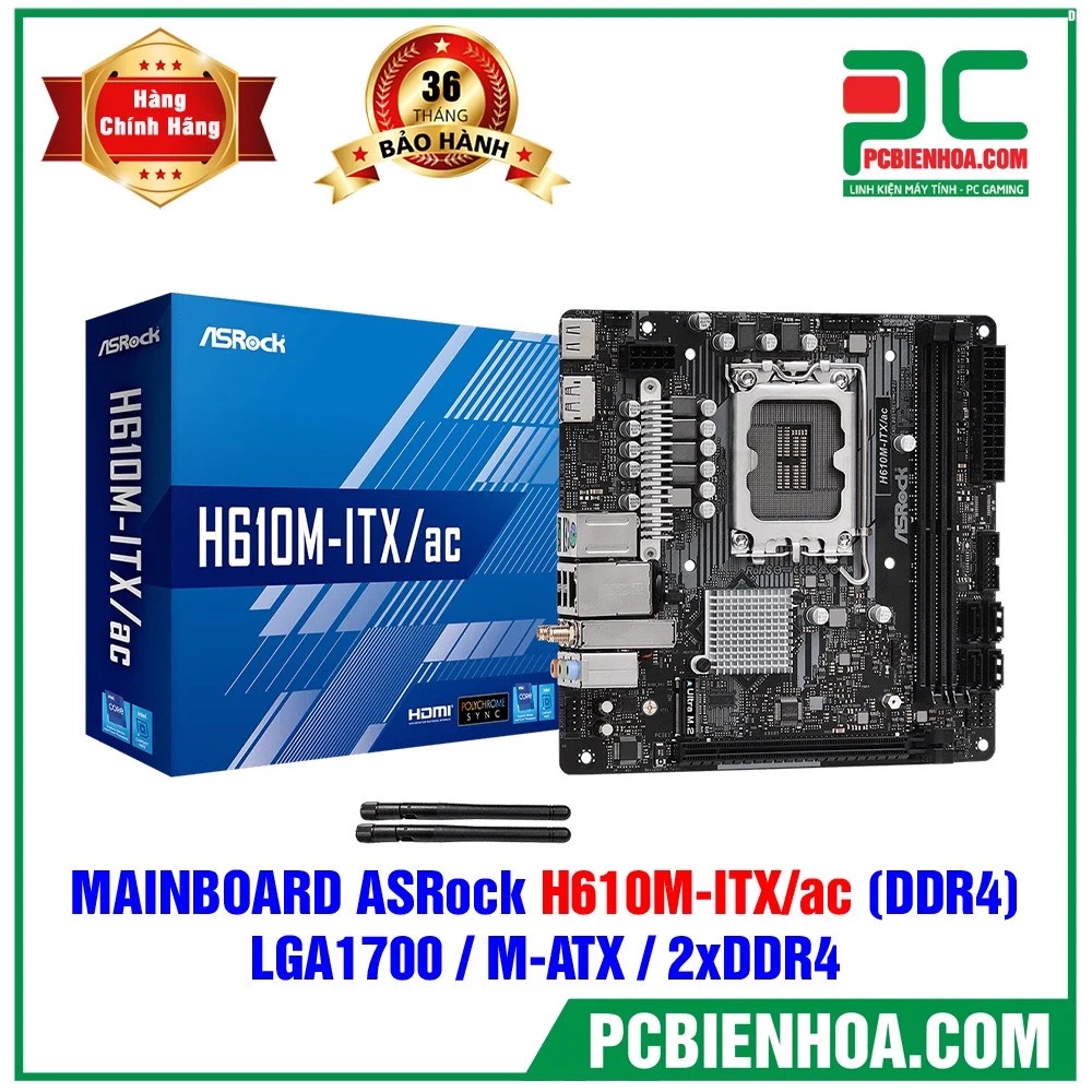 [Mã 154ELSALE2 giảm 7% đơn 300K] BO MẠCH CHỦ ASROCK H610M-ITX/AC MỚI CHÍNH HÃNG