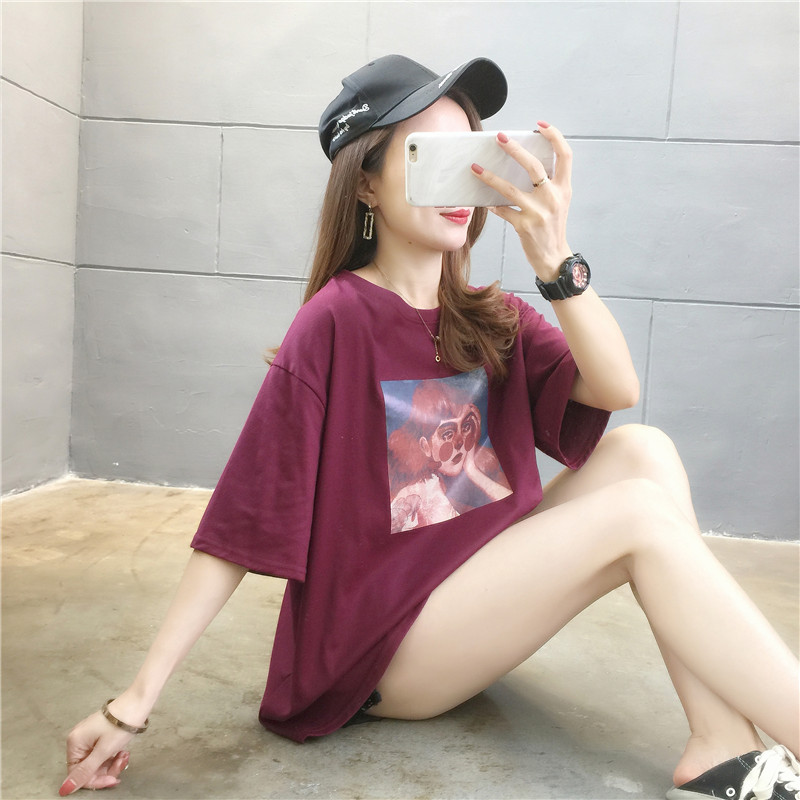 NRVP 2021 new summer short-sleeved t-shirt women's wild Korean version of the trend of loose half-sleeved tops