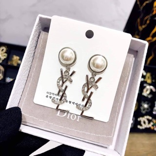 Khuyên tai 💎 bông tai ysl nút ngọc phối đá💎