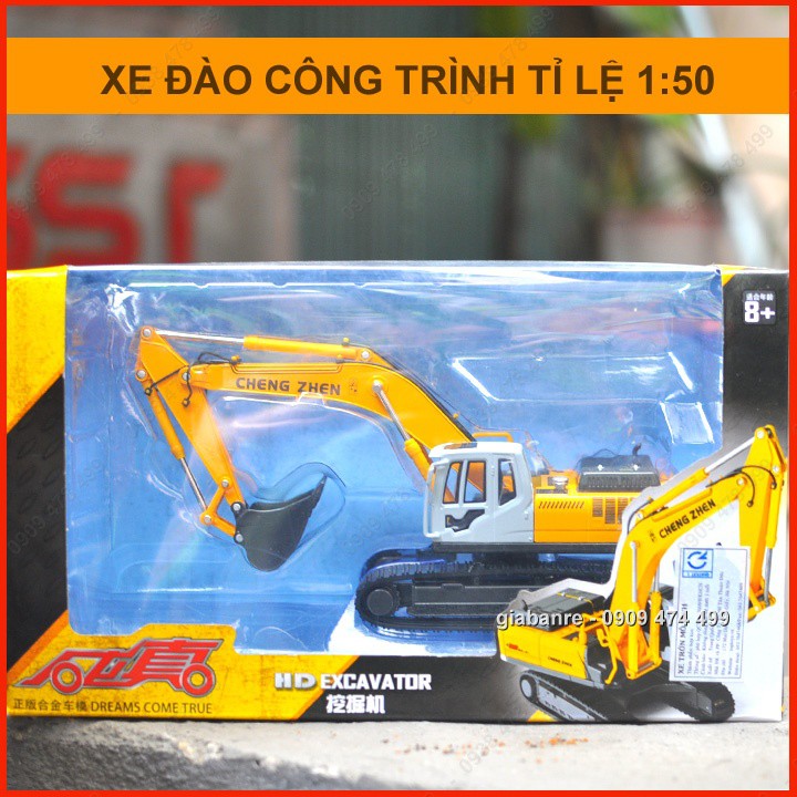 Mô Hình Kim Loại Xe Múc Đào Bánh Xích Tỉ Lệ 1:50 - Caipo - 9959