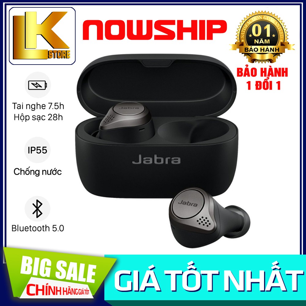 Tai Nghe Bluetooth True Wireless JABRA Elite 75T Wireless Charging Sạc Không Dây  {BẢO HÀNH ĐỔI MỚI}