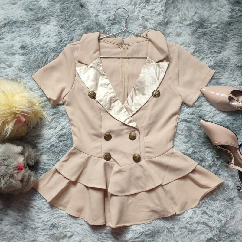 sét áo cổ vest tầng mix quần