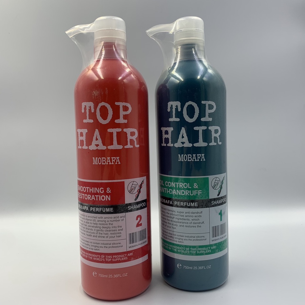 Dầu gội - xả TOP HAIR MOBAFA phục hồi mềm mượt thơm lâu ngăn gầu ngứa  750ml - HUSO