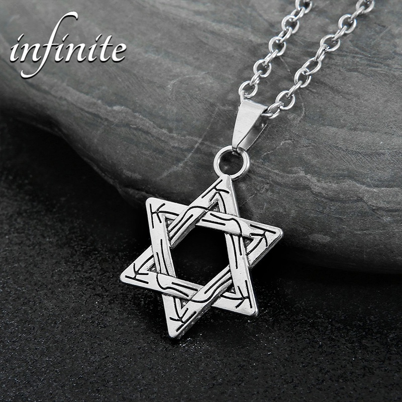 Vòng cổ Mặt Ngôi Sao Lục Giác Phong Cách Cổ Điển Cho Nam