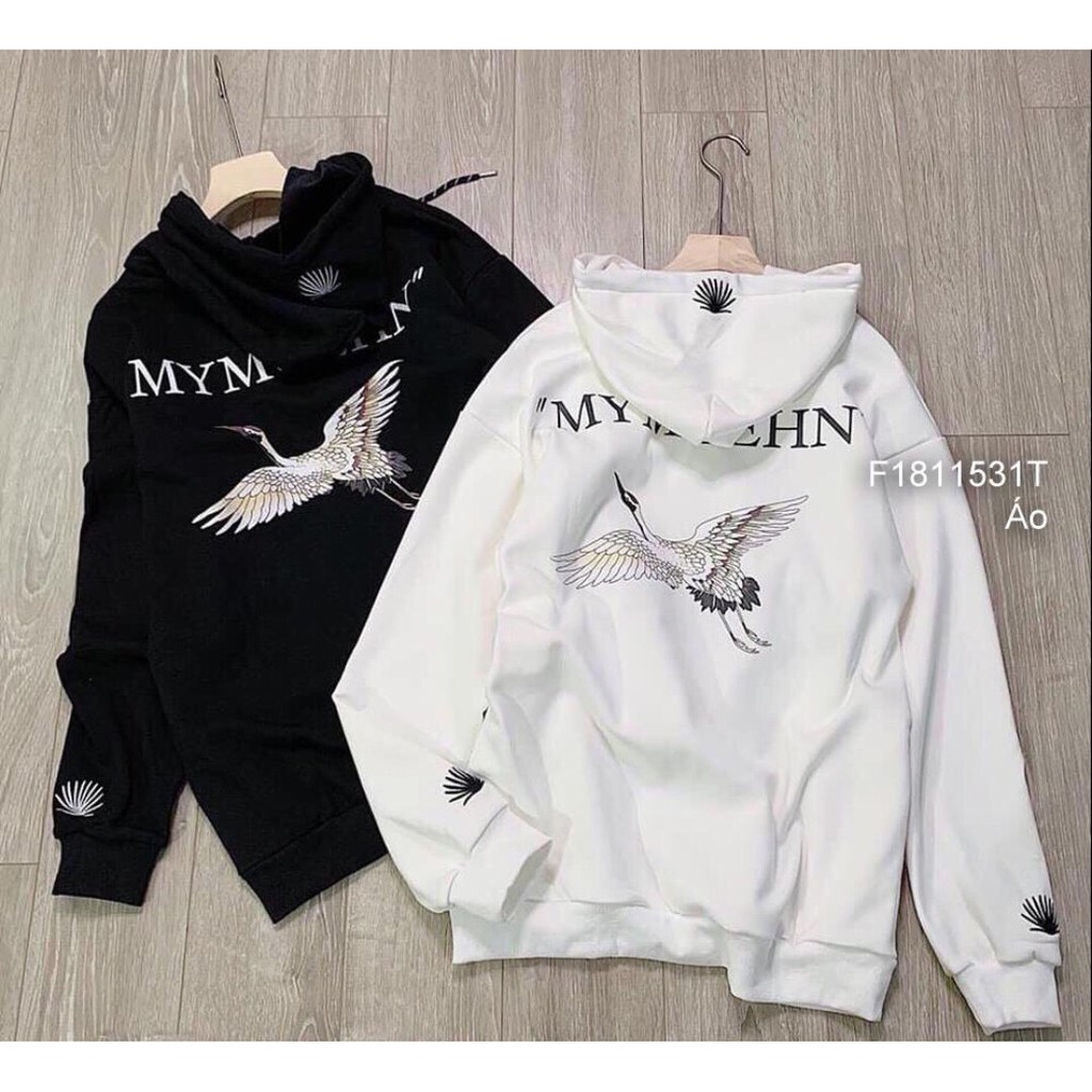 &lt;FREE SHIP&gt; ÁO HOODIE NỈ NGOẠI HÌNH HẠC BAO ĐẸP, BAO CHẤT