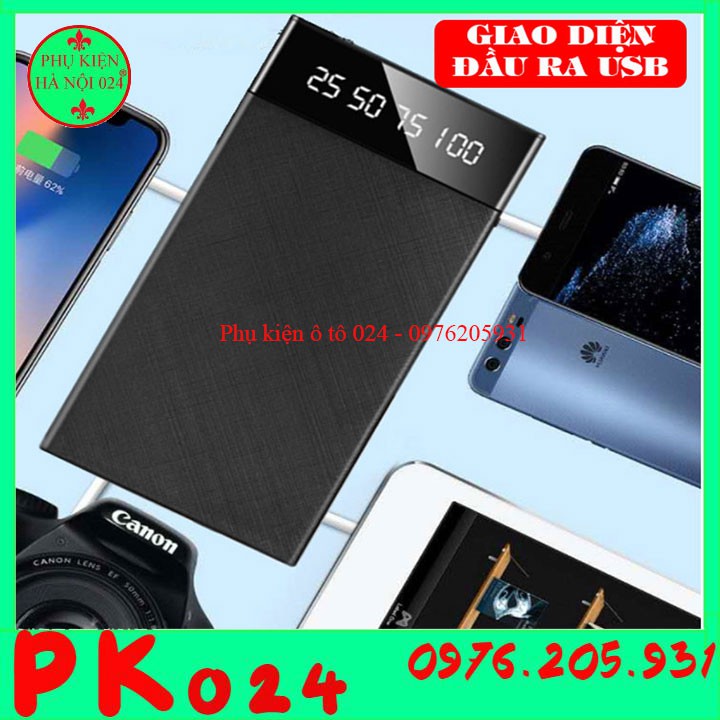 Bộ Nguồn Kích Nổ Ô Tô Khẩn Cấp Siêu Mỏng 12V 10000mAH Dòng Xả 200-400A Kiêm Sạc Dự Phòng