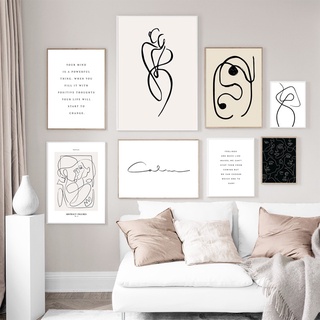 Tranh vải canvas treo tường trang trí phòng khách hình cơ thể cô gái trừu tượng phong cách bắc âu