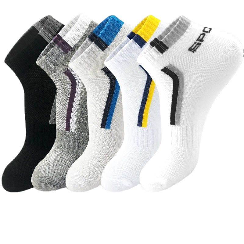 Vớ cotton cổ thấp thấm hút mồ hôi thời trang mùa hè cho nam