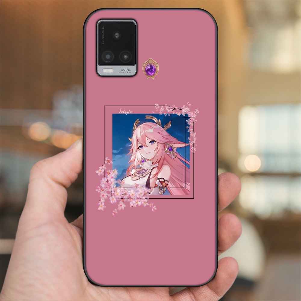 Ốp lưng Vivo V20 viền đen in hình Yae Miko Genshin Impact