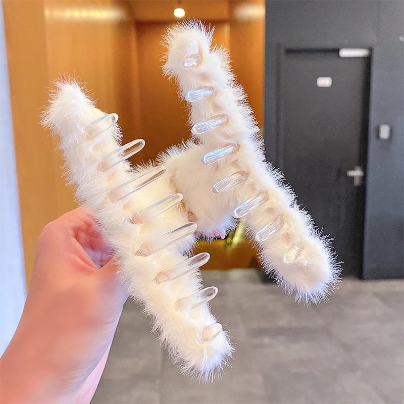 Kẹp tóc càng cua vải bông 7 màu ngọt ngào mềm mại thời trang mùa đông thanh lịch cho nữ