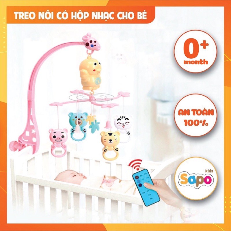 Treo nôi cho bé có hộp nhạc kích thích sự phát triển của bé