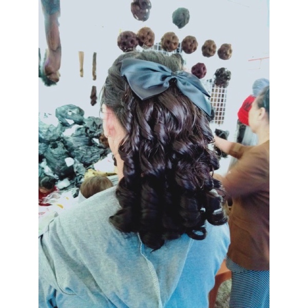 Tóc giả kẹp búi có  cài  chắc chắn trung niên  🎀kèm hình thật 🎀❇️freeship ❇️