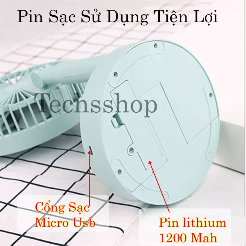 Quạt Mini Gấp Gọn Cầm Tay ⚡️𝐅𝐑𝐄𝐄 𝐒𝐇𝐈𝐏⚡️ Quạt Tích Điện Để Bàn