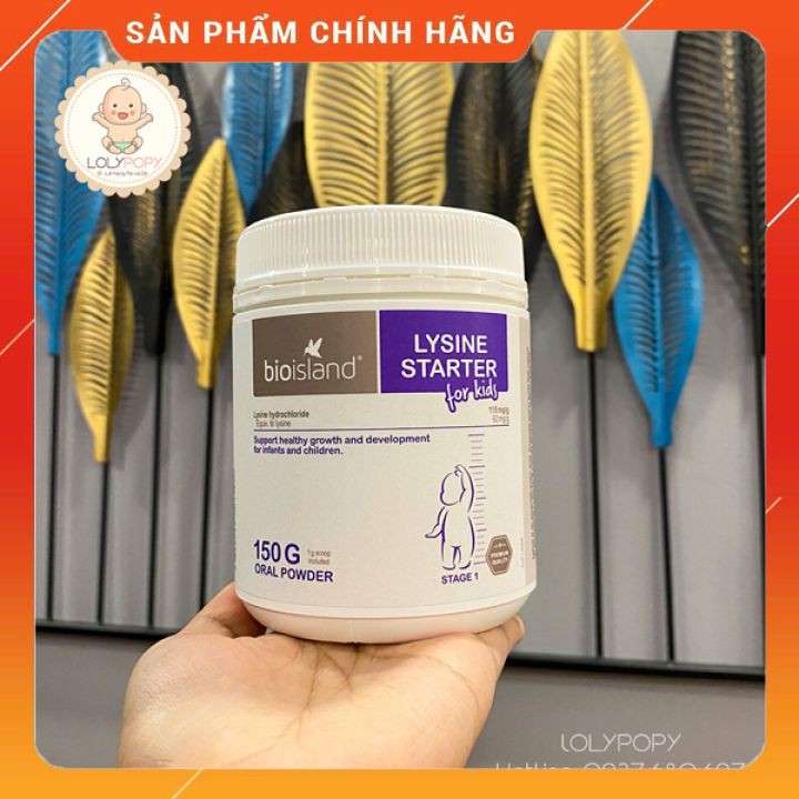 Bột BIOISLAND LYSINE STARTER FOR KIDS 150 gr 🔥𝐍𝐄𝐖🔥 hỗ trợ Tăng Chiều Cao cho bé mẫu mới 2021