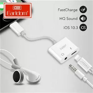 ✔️ Bảo Hành 99 Năm ✔️ Jack Chuyển 2in1 1 cổng Lightning 1 cổng 3.5 Không Đàm Thoại Earldom ET-OT16 | Earldom Store VN ✔️