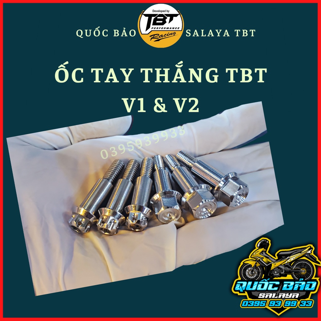 Ốc TBT tay thắng tay côn v1 v2 kèm tán inox 304 gắn được tất cả các dòng xe số