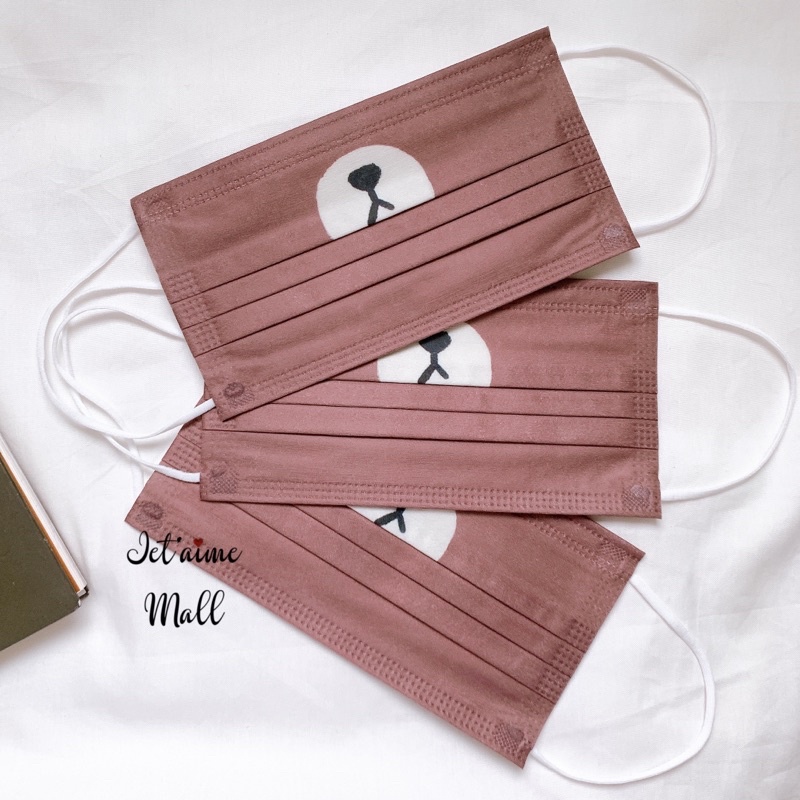 Khẩu trang in hình mặt mèo, thỏ, gấu, heo - Túi 10 cái