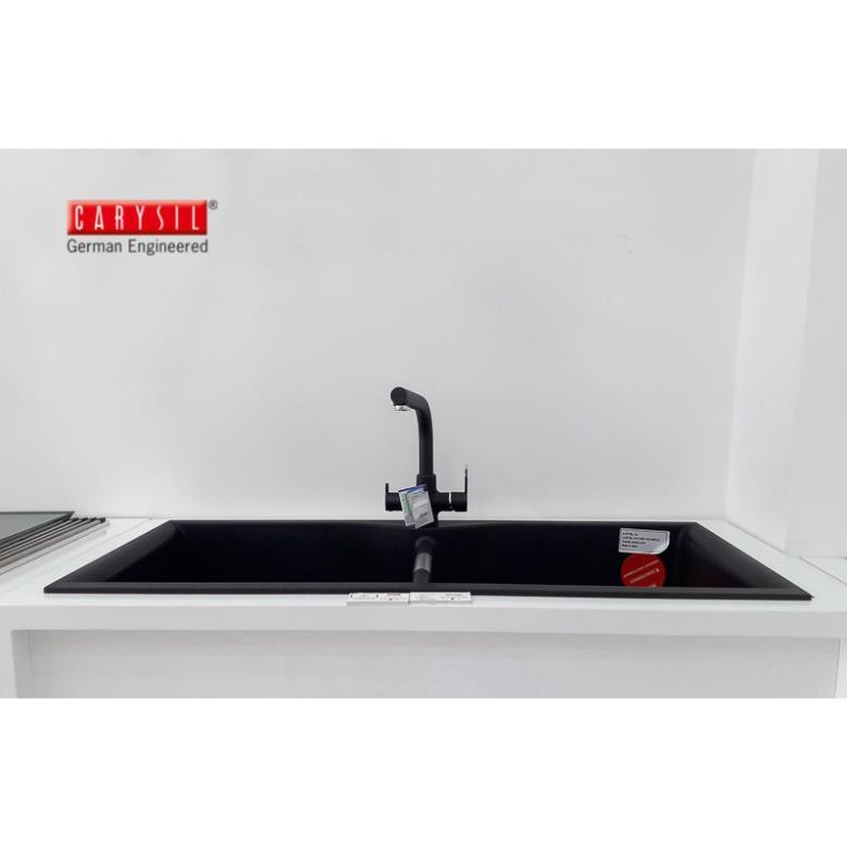 Chậu Rửa Chén CARYSIL Bằng Đá Granite 2 Hố Lớn LAC1-03 - Màu Đen