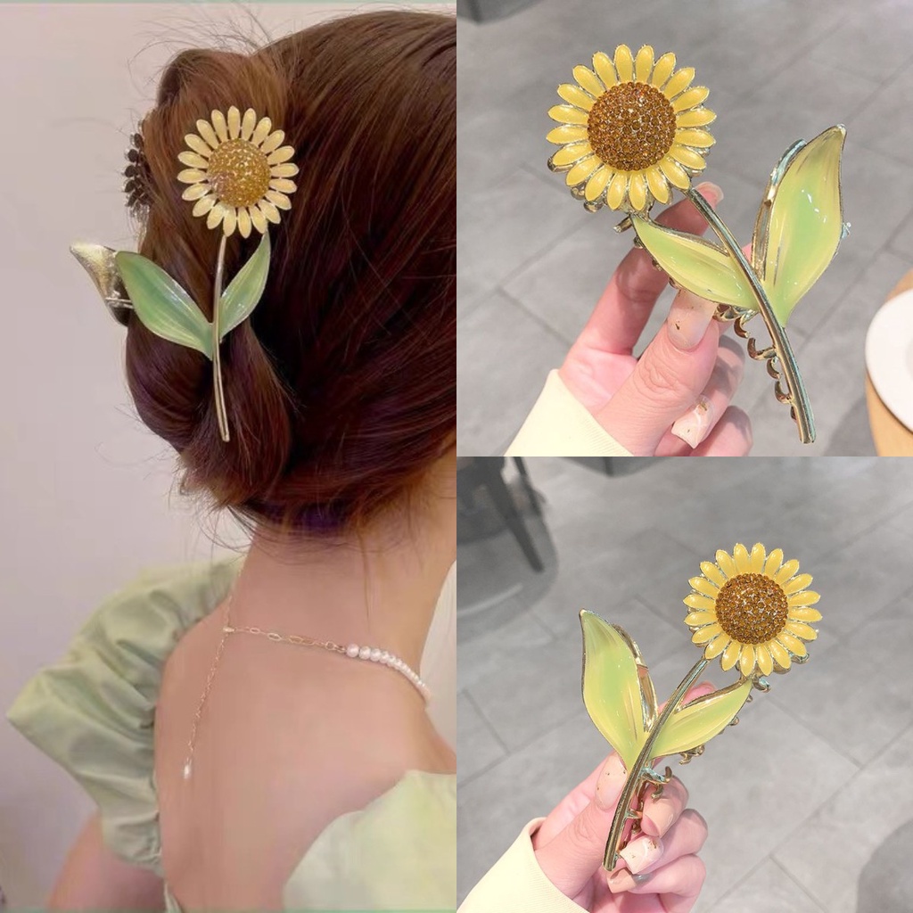 Kẹp Tóc Hình Hoa Hướng Dương Đơn Giản Thời Trang Mùa Hè Phong Cách Hàn Quốc