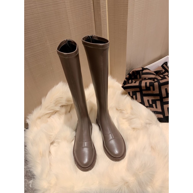 Giày Boot Đế Bằng Thiết Kế Mới Đơn Giản Năng Động Thời Trang
