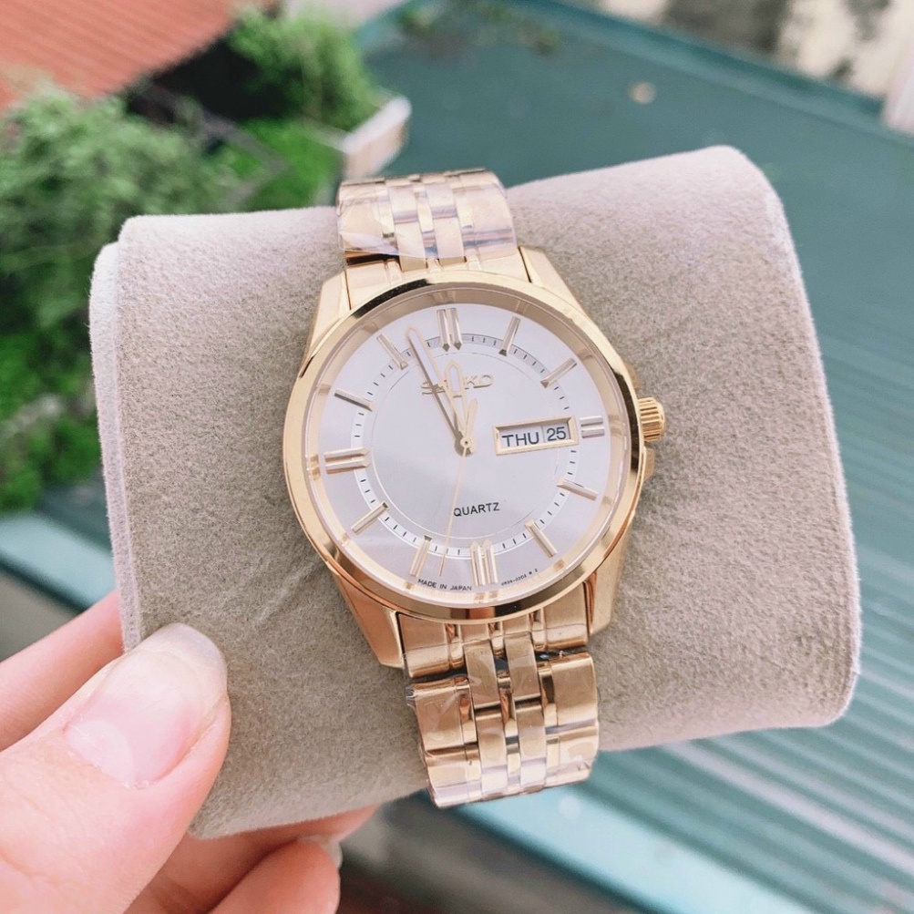 Đồng Hồ Nam Seiko Sapphire SK025 Mặt Trơn 2 lịch Máy Pin Nhật Chống xước Tuyệt Đối