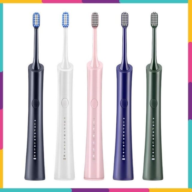 Bàn Chải Điện Đánh Răng Sonic Tự Động Cho Người Lớn Kèm 5 Đầu Chải 6 Chế Độ Đánh Răng Khoa Học HNH024