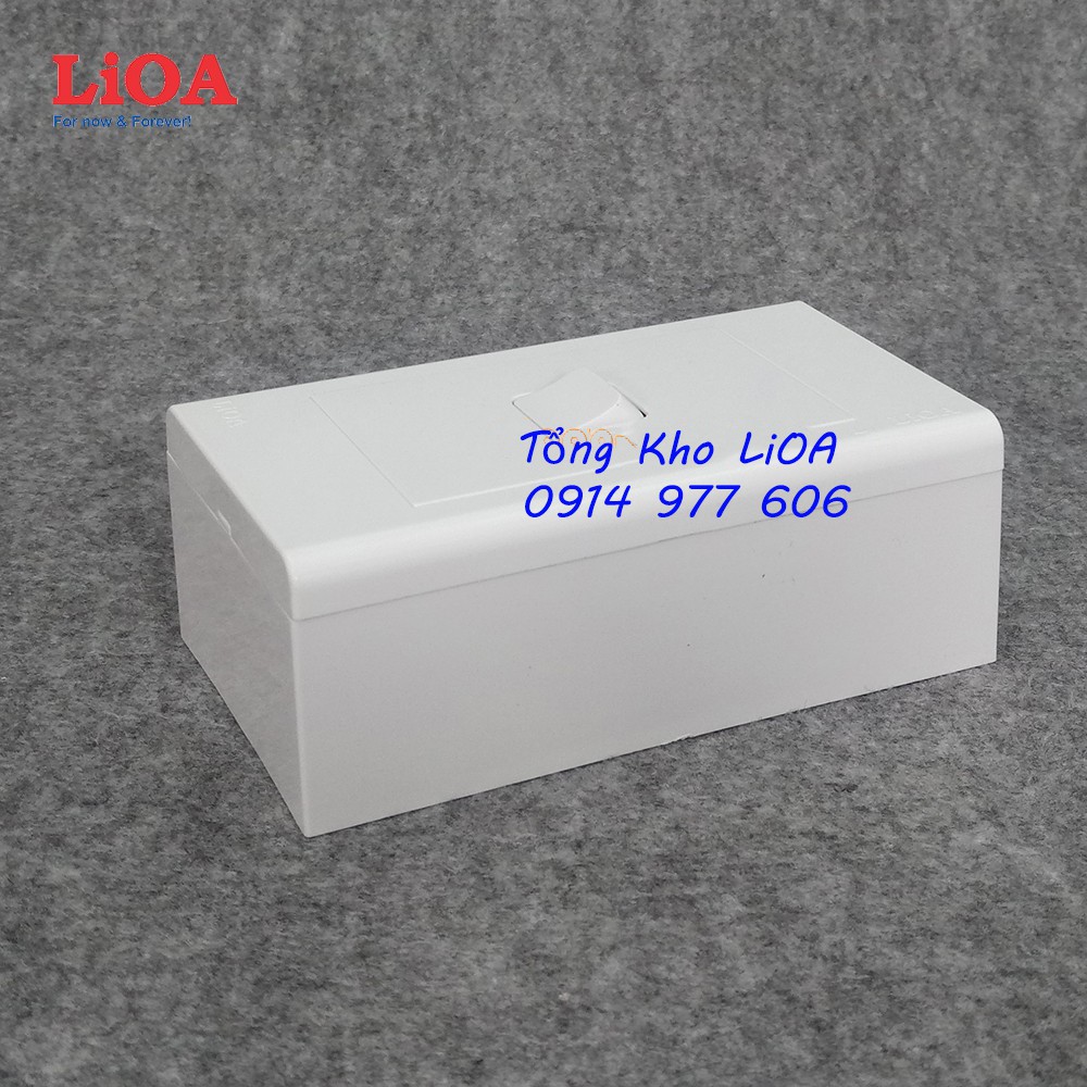 Combo 1 công tắc điện 1 chiều + mặt lỗ vuông LiOA - Lắp nổi