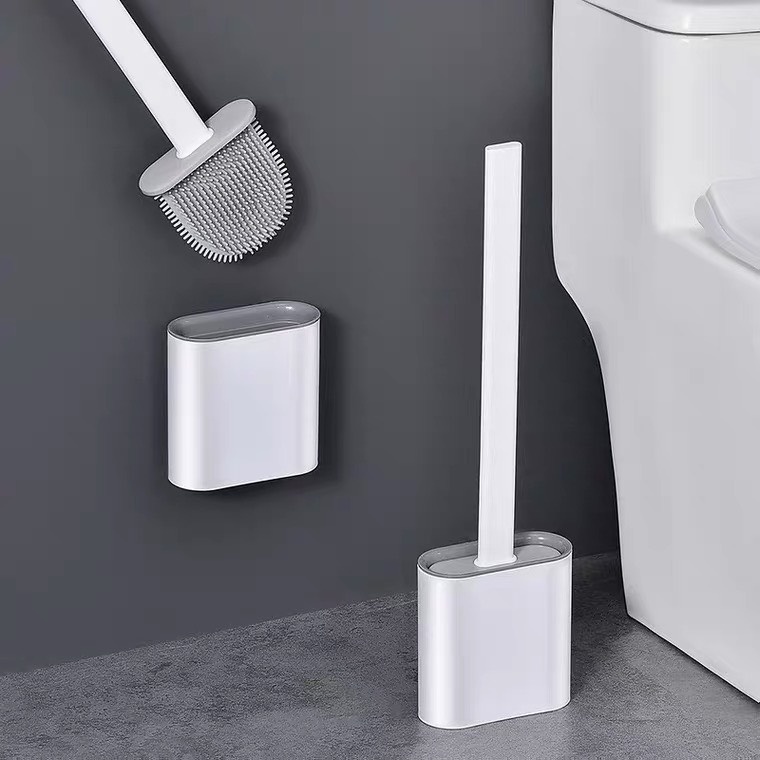 Chổi Cọ Nhà Vệ Sinh, Cây Cọ Toilet Bồn Cầu Bằng SiliCon Có Giá Đựng Dán Tường