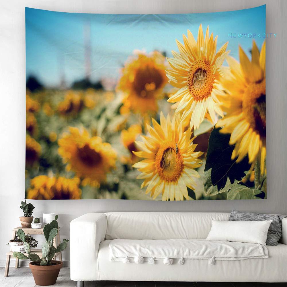 Thảm Treo Tường In Họa Tiết Hoa Lá Trang Trí Phòng Ngủ