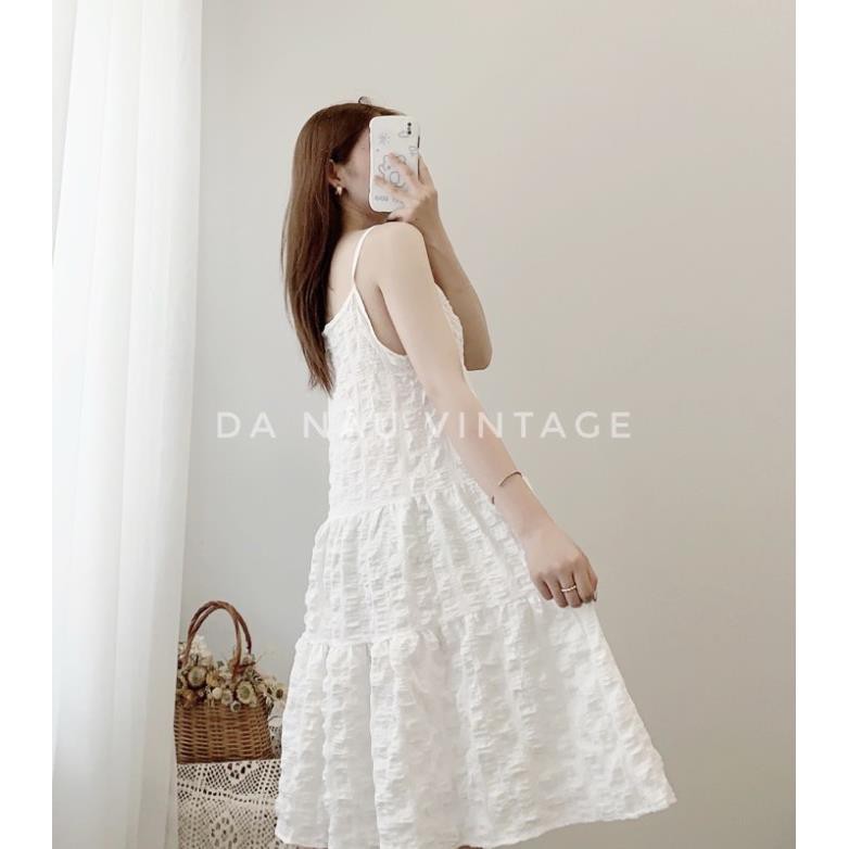 váy, đầm dây babydoll màu trắng công chúa bồng bềnh (cam kết ảnh shop chụp thật 100%)  ཾ ྇