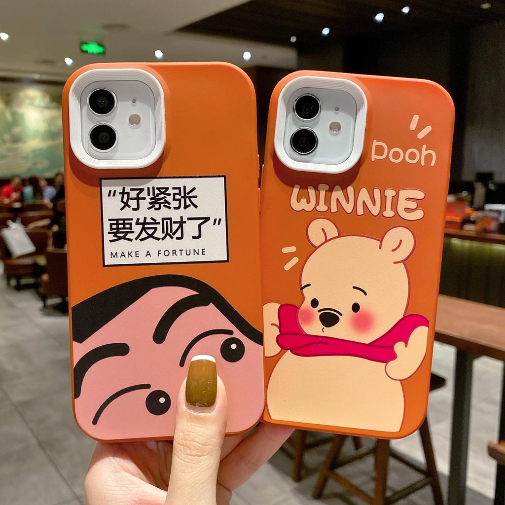 Ốp điện thoại viền 3 trong 1 họa tiết Winnie the Pooh cho IPhone 13 12 11 7Plus X Xs Max XR