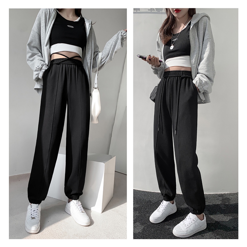 Quần Jogger Dây Buộc Quần Dài Chât Bo Tăm Dày Nặng Đẹp Không Xù 2 Màu Đen Xám Mặc Được 2 Kiểu
