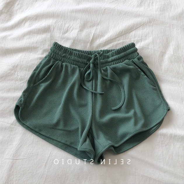 Quần đùi nữ ❤️Quần short unisex mặc nhà dây rút xẻ bên trendy năng động hè 2022