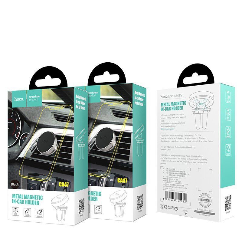 Bộ đế hít nam châm trên ô tô - giá đỡ - kẹp điện thoại trên xe hơi cao cấp hoco ca47 - quang phụ kiện