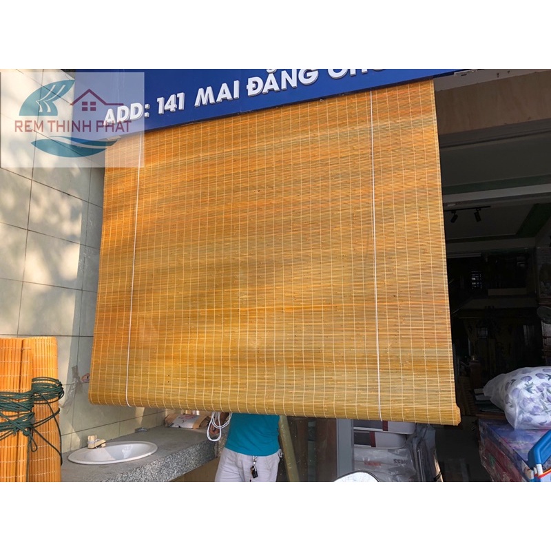 Mành sáo trúc ngoài trời mẫu trúc Vàng nan nhỏ. Mành tre che nắng ngoài trời mái hiên KT 1.2x2m; 1.5x2m; 1.8x2M