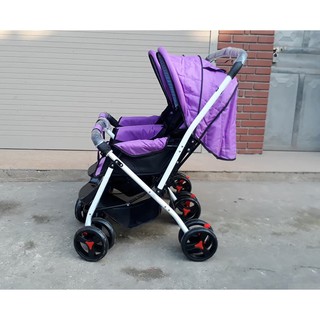 [Shopee giá rẻ] Xe đẩy đôi 2 chiều 3 tư thế (Có để chân + phanh hãm + mái che)