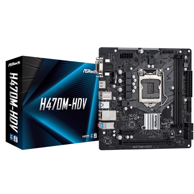 Combo Mainboard ASROCK H470M-HDV + CPU Intel Core i3 10100F Box - Bảo hành 36 Tháng