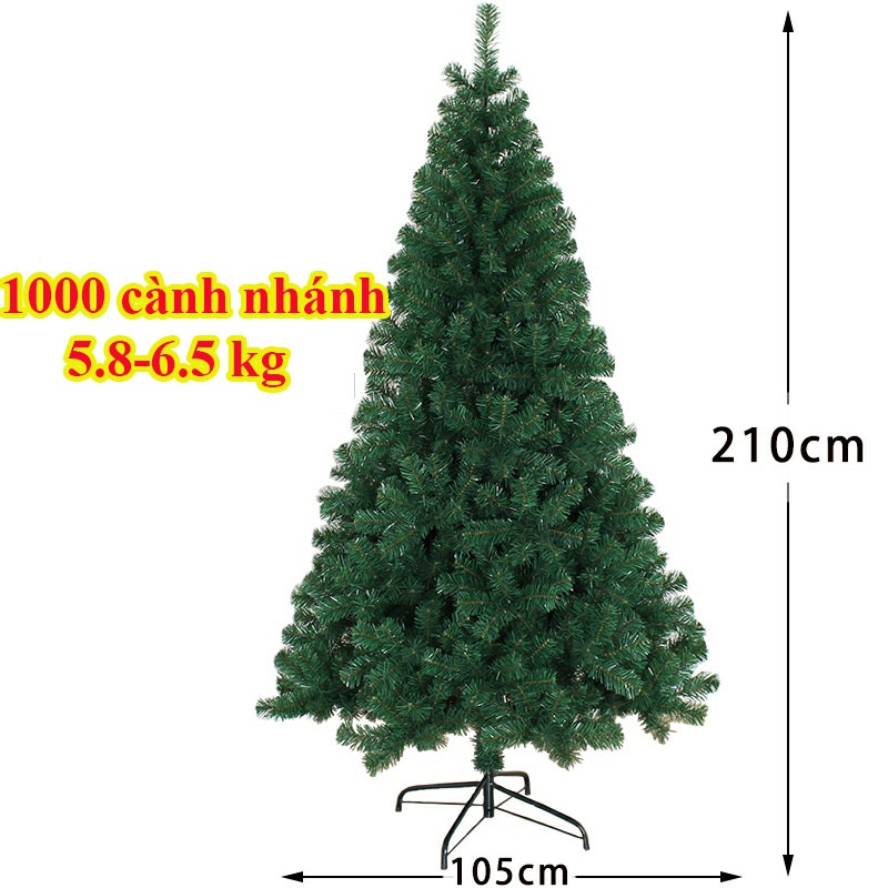 Cây thông Noel 2.1 mét tán siêu dày loại 1000 đầu cành+ Phụ kiện trang trí cây thông Giáng Sinh