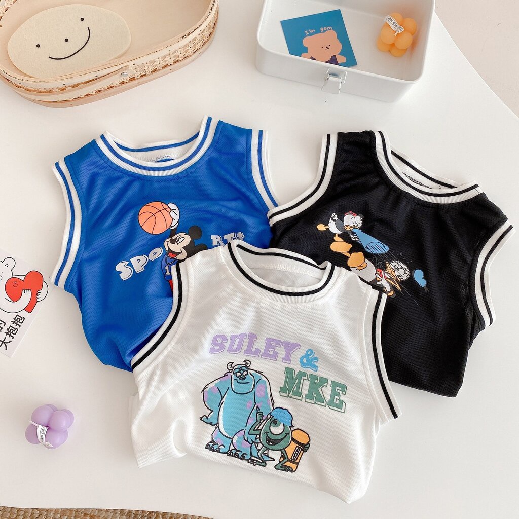 Bộ ba lỗ cho bé trai Kangmin kids ,Quần áo sát nách bé trai và bé gai chất cotton thông hơi từ 6 đến 28kg