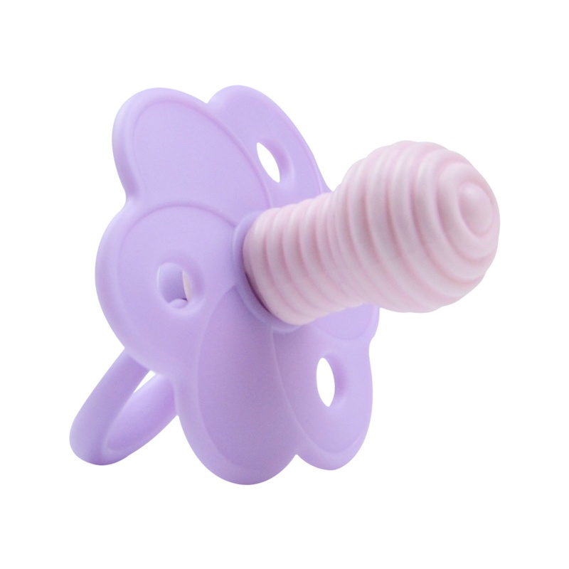 Núm Vú Giả Bằng Silicone 3 Lỗ Thoáng Khí Có Tay Cầm Có Thể Gấp Gọn Cho Bé Sơ Sinh 0-6 Tháng Tuổi